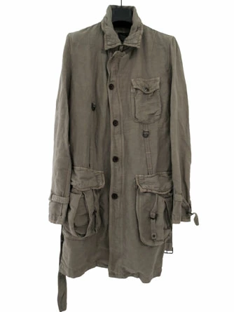 HALB(ハルプ)メンズ モッズコート グレーベージュ 綿麻 半額 セール ミリタリー