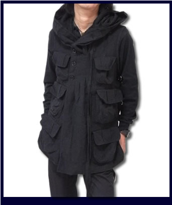 ヤスユキイシイ132502ヘンプフード付きロングベスト