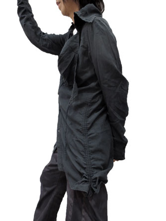 141301テンセル　ロングシャツ