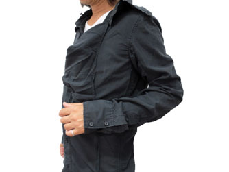 141301テンセル　ロングシャツ