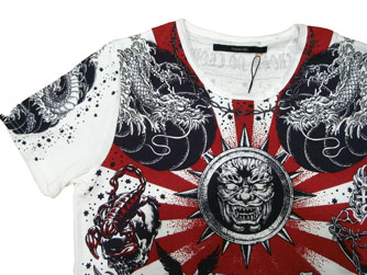 ヤスユキイシイ141902ホワイトタトゥーTシャツ