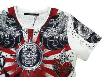 ヤスユキイシイ141902ホワイトタトゥーTシャツ