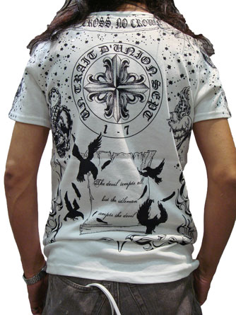 ヤスユキイシイ141902ホワイトタトゥーTシャツ