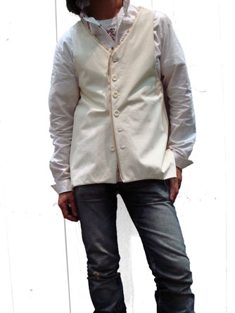 ヤスユキイシイ151902ホワイト顔料コーティングベスト