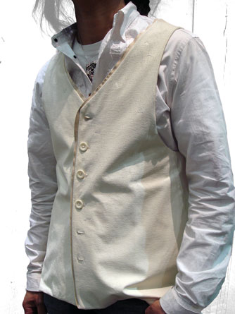 ヤスユキイシイ151902ホワイト顔料コーティングベスト