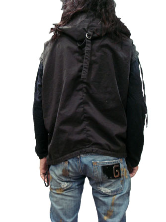 ヤスユキイシイ161514ドレープノースリーブパーカ