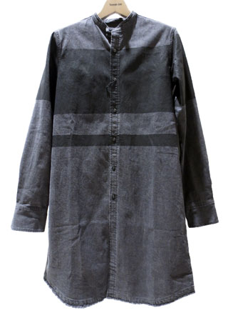 ヤスユキイシイ173301ブラックデニム ロングシャツ