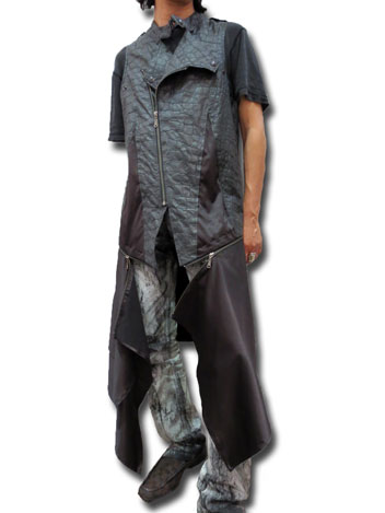 ヤスユキイシイ　オートルイグレグ101501和紙クロコ　ロングベスト