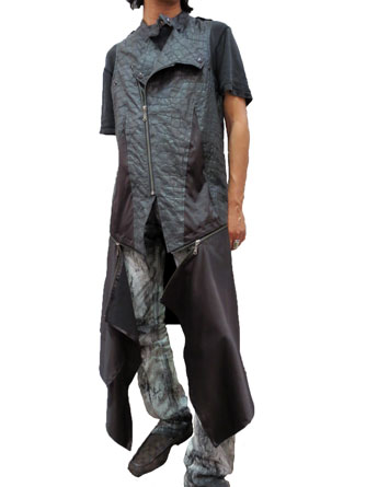 ヤスユキ　イシイ　オートルイグ 101501 和紙クロコ　ロングベスト