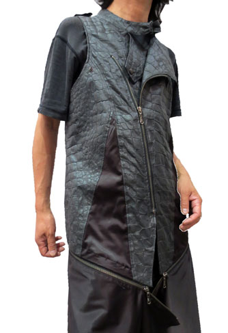 ヤスユキ　イシイ　オートルイグ 101501 和紙クロコ　ロングベスト