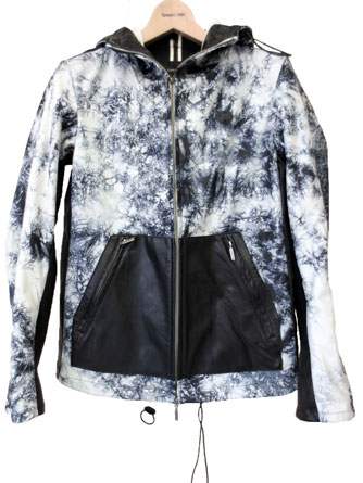 ヤスユキイシイ191804絞り染 レザーパーカー