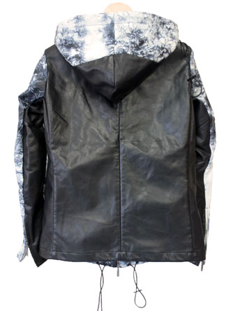 ヤスユキイシイ191804絞り染 レザーパーカー