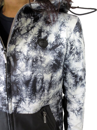 ヤスユキイシイ191804絞り染 レザーパーカー