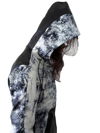 ヤスユキイシイ191804絞り染 レザーパーカー