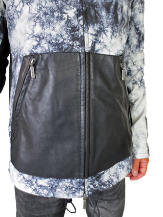 ヤスユキイシイ191804絞り染 レザーパーカー